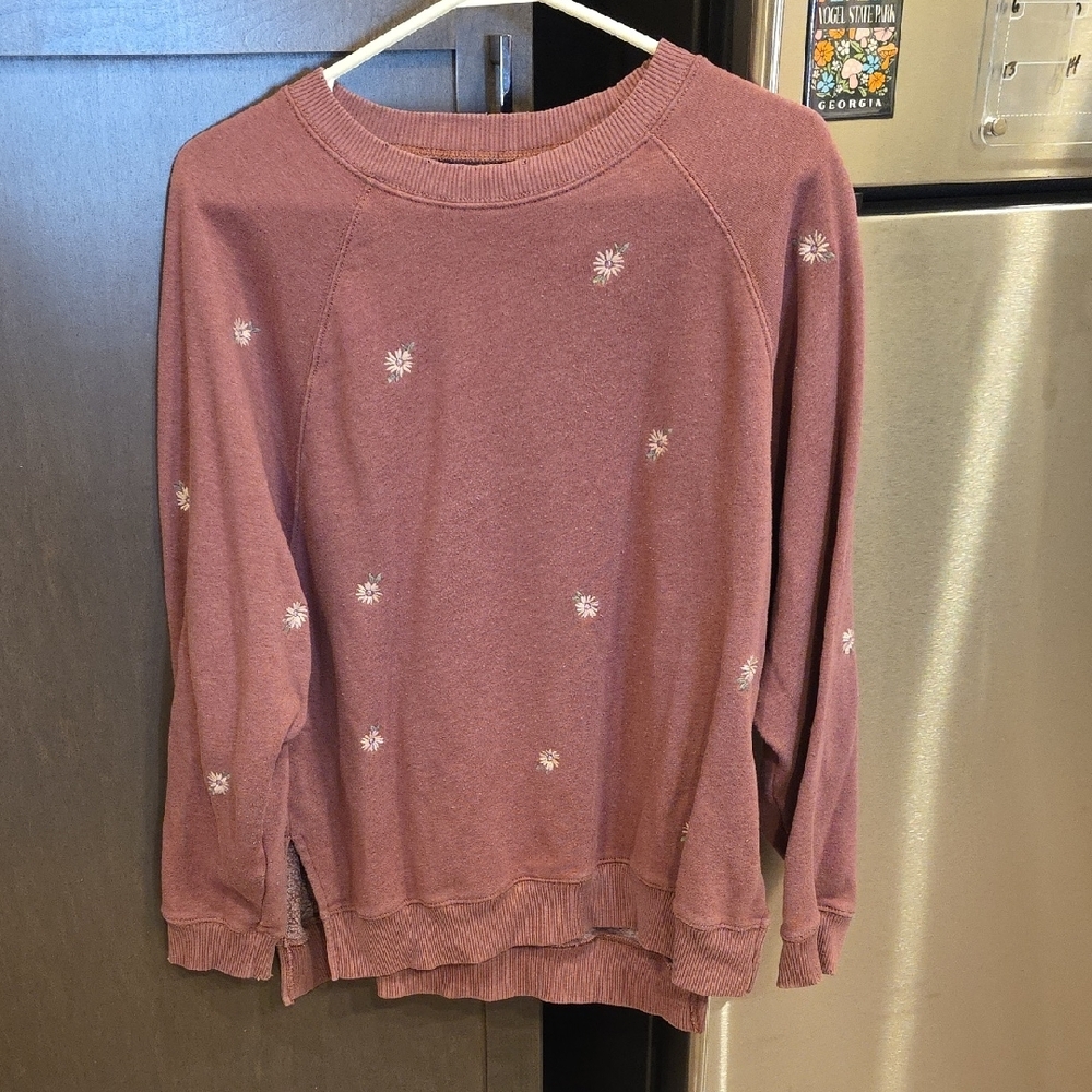 American Eagle Pink Jegging Fit Floral Top